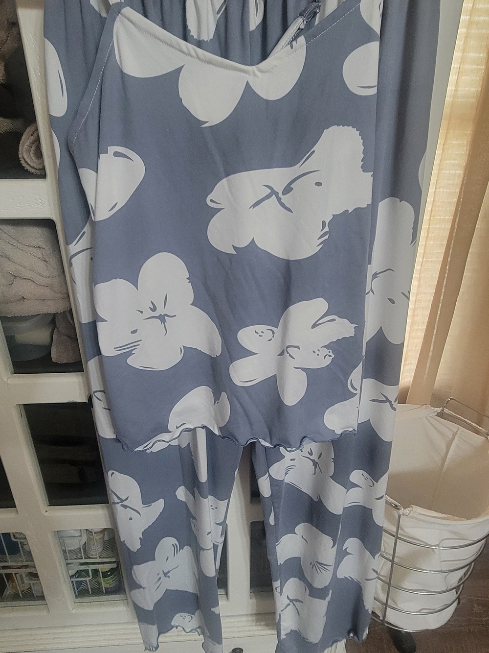 Blue Floral Two-Piece Lounge Set